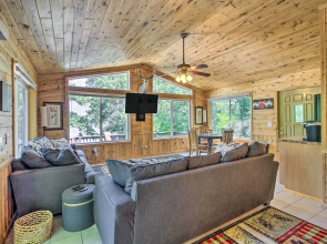 Big Lake Getaway w/ Private Beach + Fire Pit!