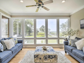 Waterfront Sunset Beach Escape w/ Dock & Golf View