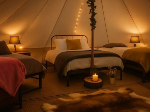Huge Cozy Bell Tent With Tv and Heating