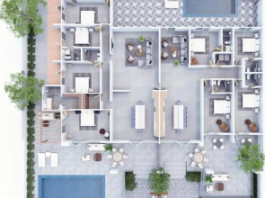 Modern Trestrapi Beach Villa 8 bed 8 Bath 2 Pools
