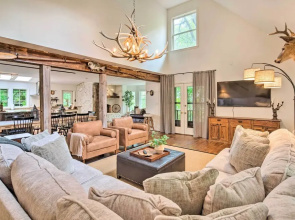 Deck w/ Fireplace: Pet-friendly Lake Lure Retreat