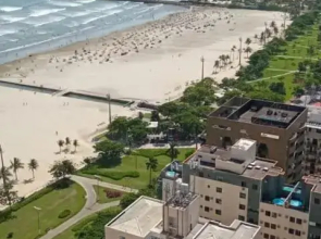 Santos Unlimited 2 Dormitórios, 32o andar com vista Mar!