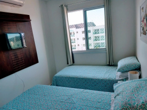 Lindo Flat de 3 quartos com ar condicionado em Porto de Galinhas com vista total para as piscinas