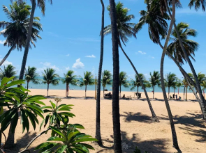 Suíte frente mar e pés na areia