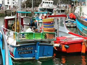 LOBSTER POT APARTMENT with stunning harbour and sea views and free parking for one car & pet friendly