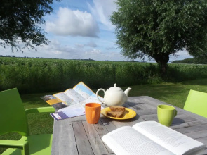 De Horizon, slapen in hutten