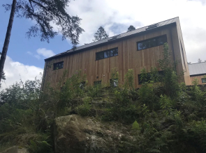 Red Stag With Stunning Loch and Waterfall View