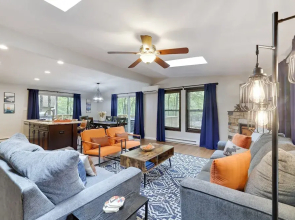 Moshannon Tree-lined Pocono Retreat w Hot Tub Firepit Pool Table