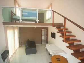Lindo Mezanino 400m do mar com Piscina Privativa