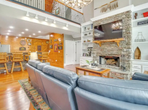 Game Room & Fire Pit: Riverfront Home in Ellijay!