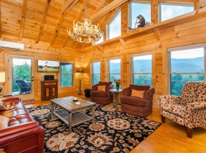 Mountain-view Retreat W/ Hot Tub & Firepit 4 Bedroom Cabin