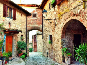 Home Elena private garden Chianti view