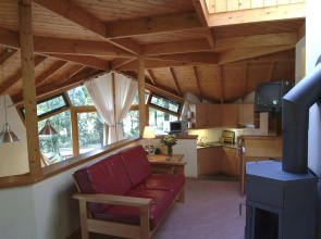 Eco holiday home with wood stove, in a holiday park in the middle of nature