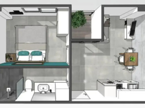 Contemporary 1BR Apt T2-724