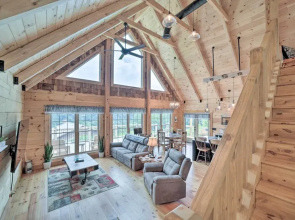 Luxe Log Cabin w/ Modern Finishes & Mtn Views