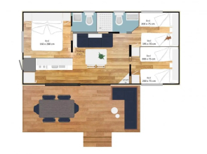 Estivo Premium mobile homes on Camping Pra delle Torri