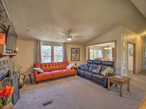 Deck + 2 Fire Pits: Riverfront Spruce Pine Rental!