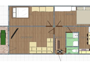Comfort 3-room apartment with a workplace near the wood