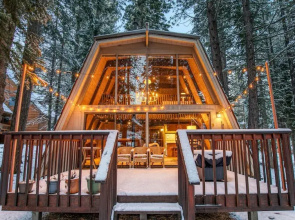 A Frame Hideaway | Floor to Ceiling Windows in the Pines