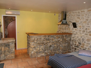 Studio in Grospierres, With Wonderful Mountain View, Pool Access, Encl
