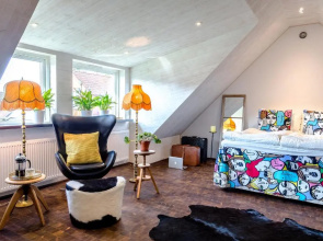 Studio på loftet i två plan