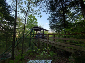 Treetopper Fully Set up Tent Site with BBQ, Firepit, Outdoor Pool & Hiking