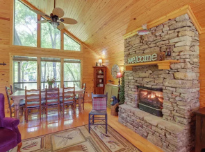 Roomy Riverfront 'trout Valley Cabin' w/ Porch!