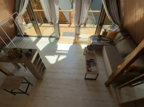 Шале А-фрейм Горный приют в эко стиле с потрясающим видом на горы Красной Поляны