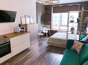 Апартаменты Просторная студия в ЖК Хедлайнер с видом на небоскребы Москва-Сити