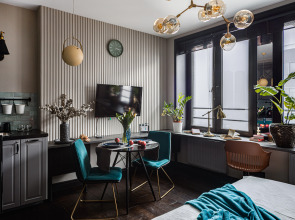 Апартаменты Lalapart Black Emerald с сауной в ЖК Савеловский Сити