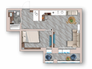 Квартира Уютные современные апартаменты рядом с центром