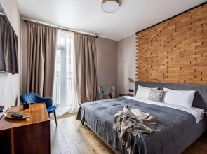Okhta Suite 21 ryadom s vkhodom v Okhta Park Apartments