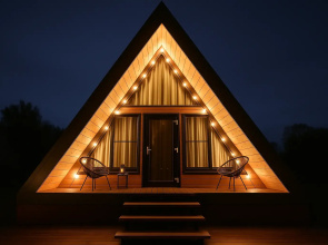 A-frame Terrakot iz dereva 4-kh mestny River House Private House