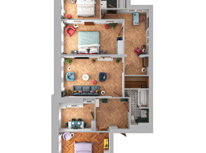 Апартаменты Minin Apartments с видом на Александринский Театр 130 кв.м.