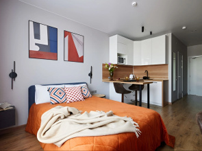 v 5 minutah hod'by ot metro Avtovo Apartments