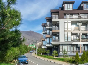 Квартира Студия с витражными окнами с видом на лес и горы