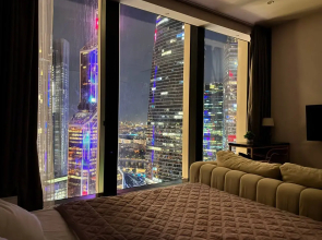 Апартаменты Sky City Moscow LUX Студия с большим окном с видом на все башни и город!