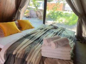 Шале А-фрейм Горный приют в эко стиле с потрясающим видом на горы Красной Поляны