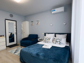 Квартира студия в голубых тонах