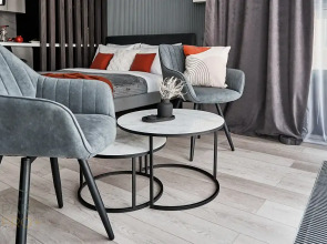 Квартира Aparts Pro Стильная видовая студия у Волги в ЖК Галактика на 12 этаже