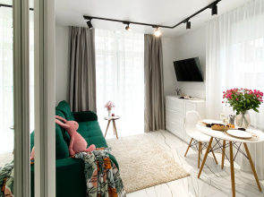 studiya 30 kv.m. s dvuspal'nym divanom i balkonom, 4 etazh Apartments