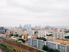 Апартаменты Lalapart Gray stone на 30 этаже небоскреба Савеловский Сити