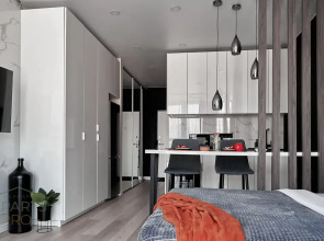 Квартира Aparts Pro Стильная видовая студия у Волги в ЖК Галактика на 12 этаже