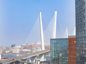 Апартаменты на высоком этаже с видом на мост, недалеко от центра. Брянская 18.