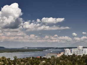 Квартира Aparts Pro Стильная видовая студия у Волги в ЖК Галактика на 12 этаже