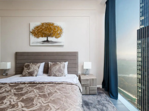 38 этаж, стильные апартаменты с приватным парком