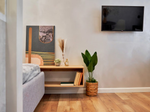 Квартира Aparts Pro Дизайнерская видовая студия у Волги в ЖК Галактика на 20 этаже