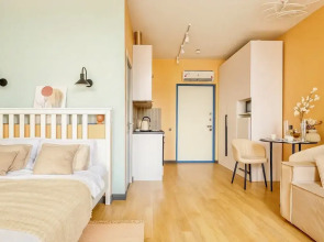 Апартаменты Стильная новая студия с видом на Москва-Сити