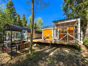 Zheltyj Domik V Lesu Na Zhivopisnoj Ulice Chalet