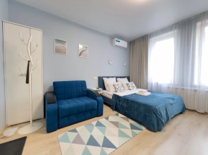 Квартира студия в голубых тонах